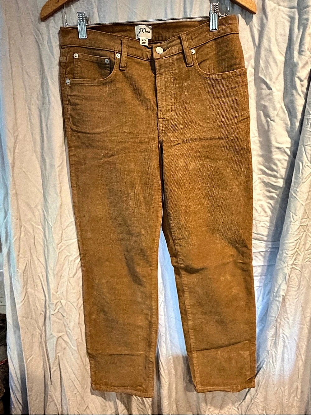 J.Crew Corduroy Straight Leg Jeans Honey Brown Waist 27